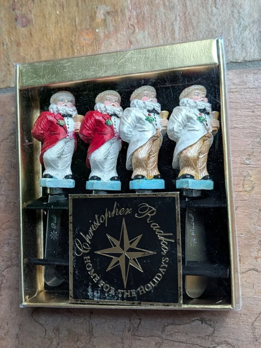 new vintage CHRISTOPHER RADKO tuxedo santa spreaders